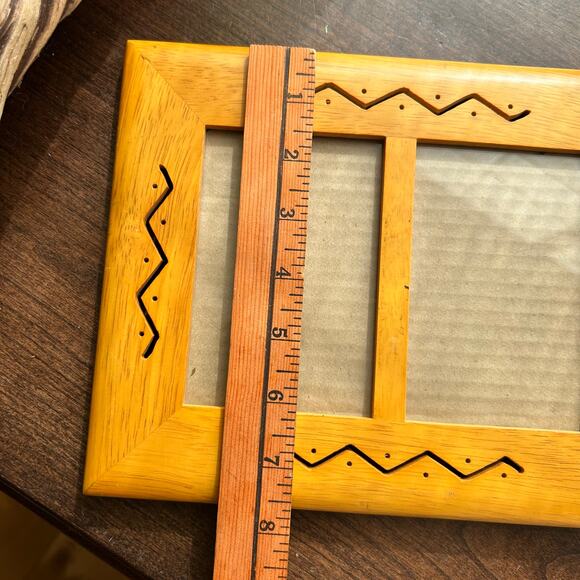 Vintage Fetco Hand Crafted Blonde Wood Photo Frame Holds 2 4x6 - Picture 6 of 7